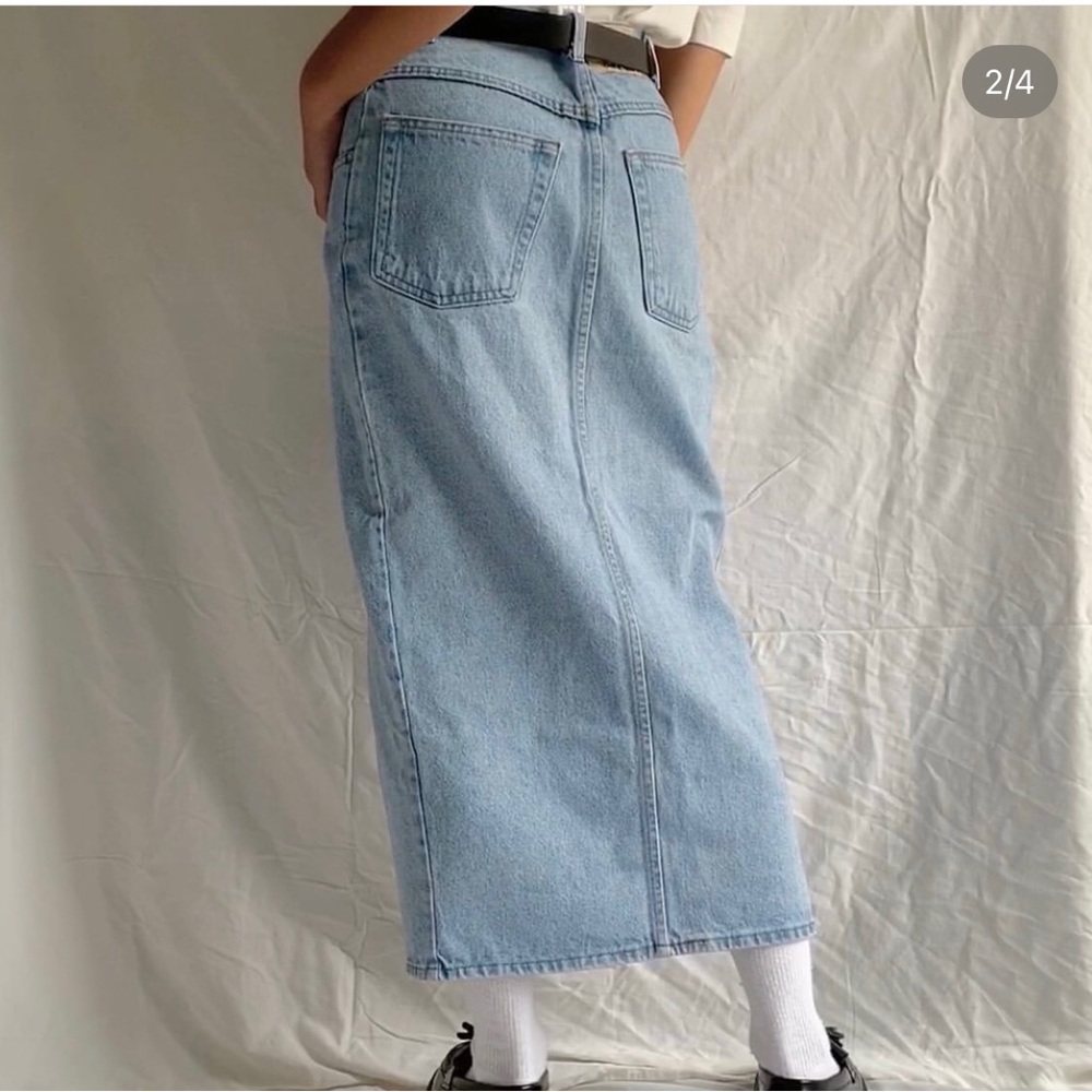 Authentic 80-90s vintage ankle length jean skirt